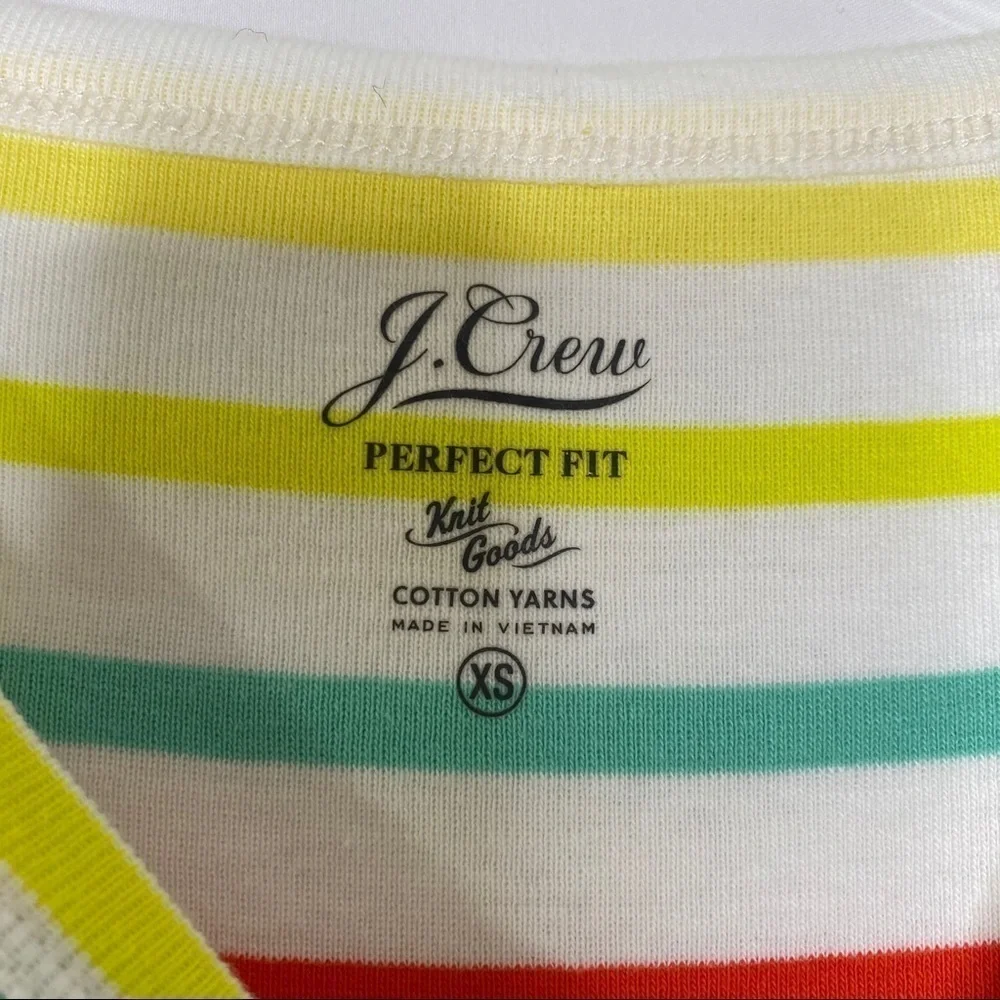 J. CREW Rainbow Stripe Perfect Fit Tee